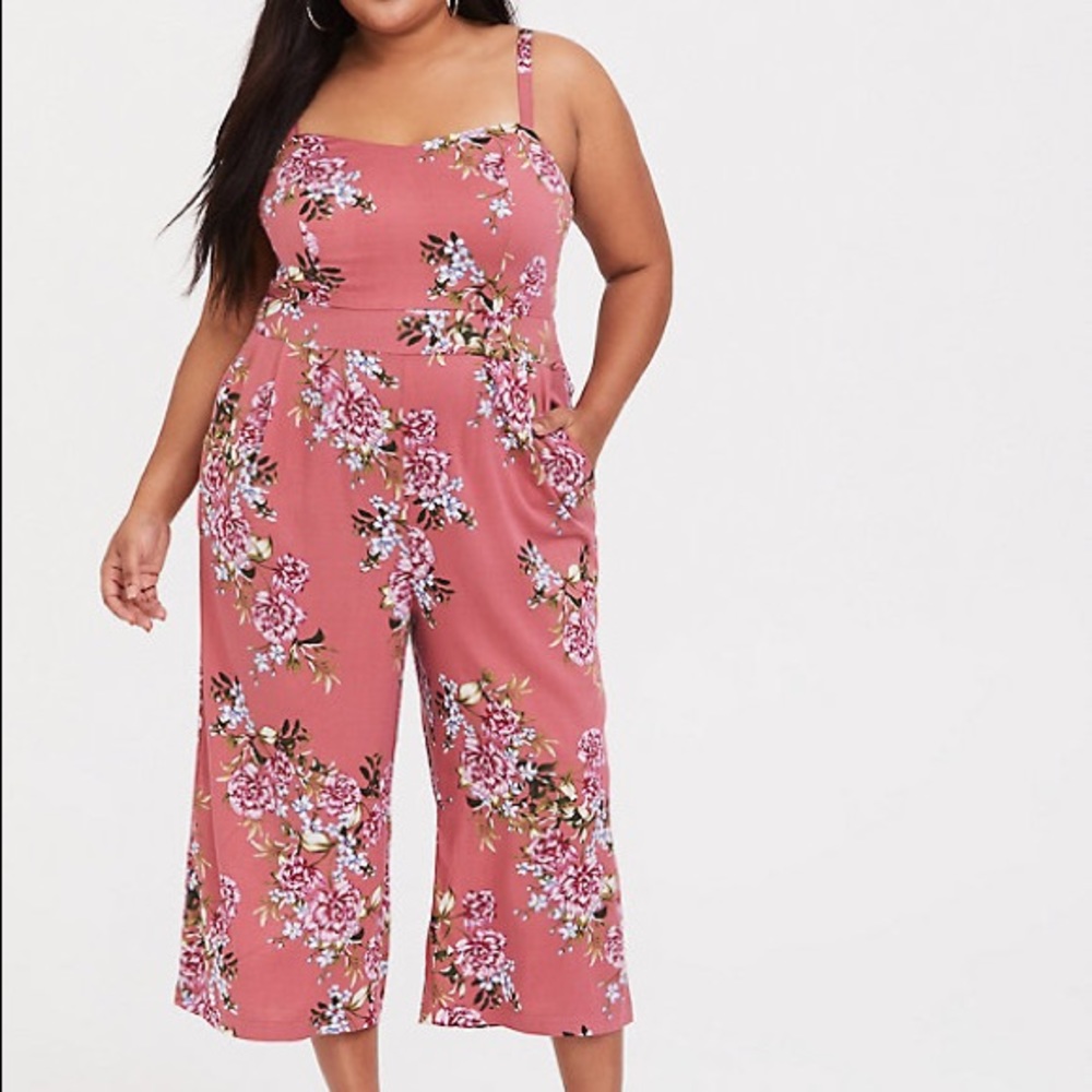 Floral cropped jumpsuit